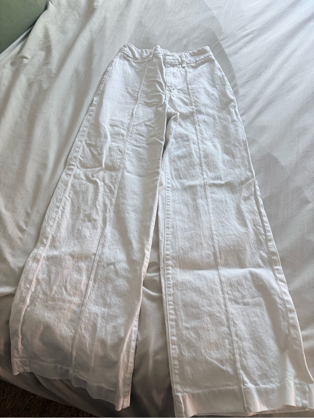 Mango Women's Wide Leg White Jeans - Classic High-Rise